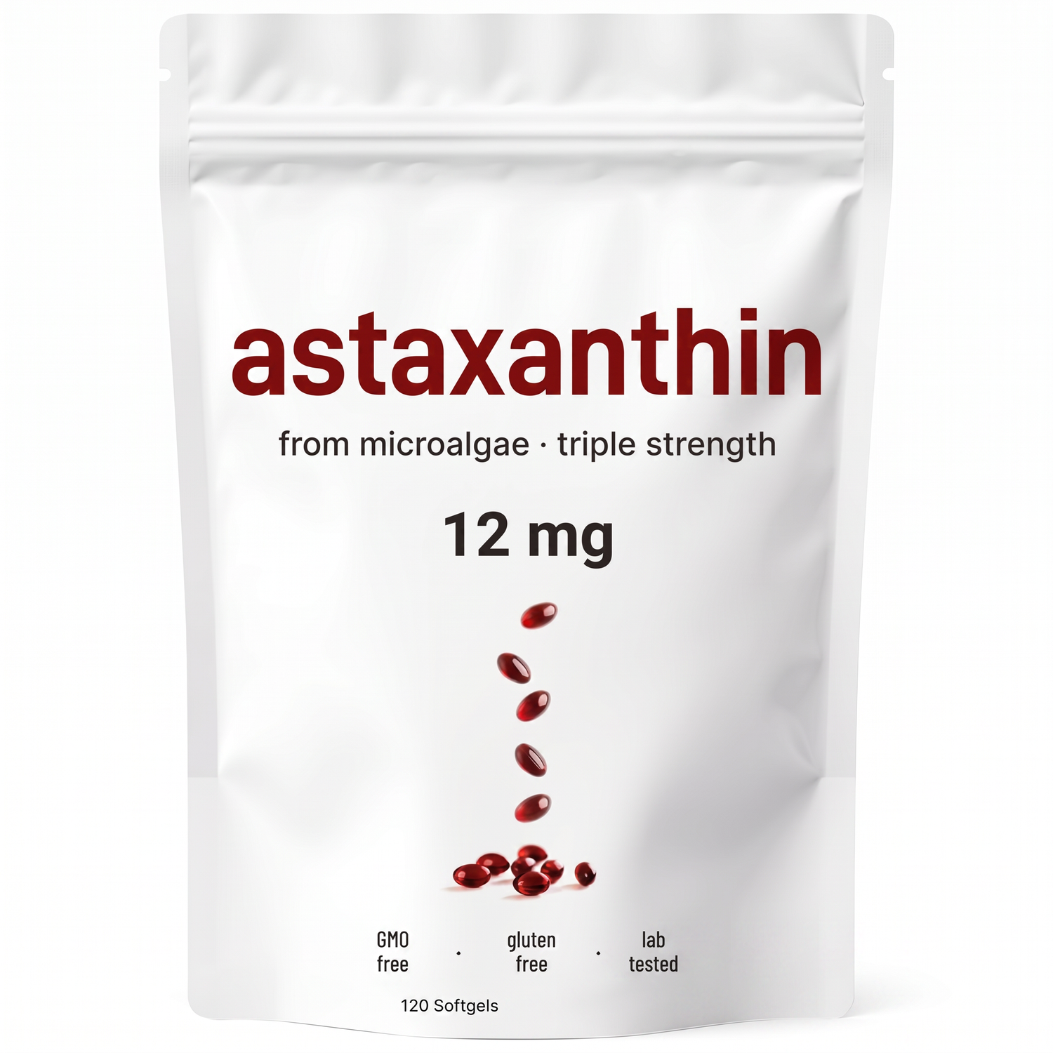 Astaxanthin 12mg pouch - front