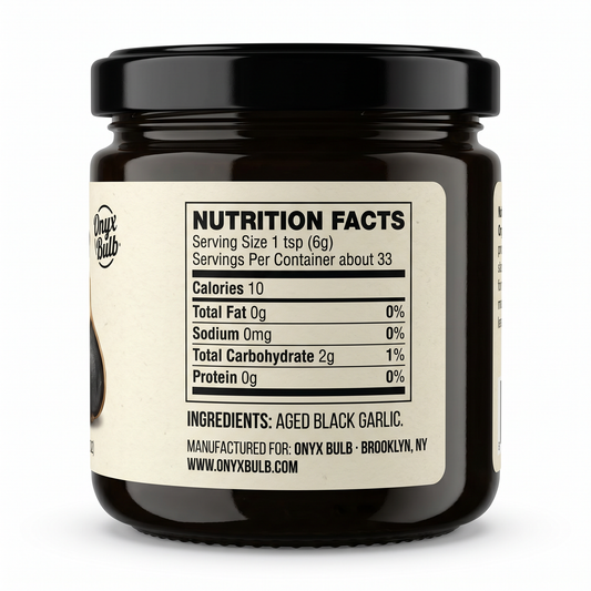 Black Garlic Puree — 7 oz — nutrition facts label