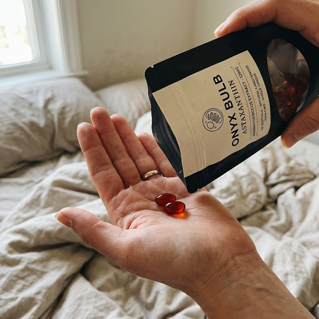 UGC pouring capsules into hand