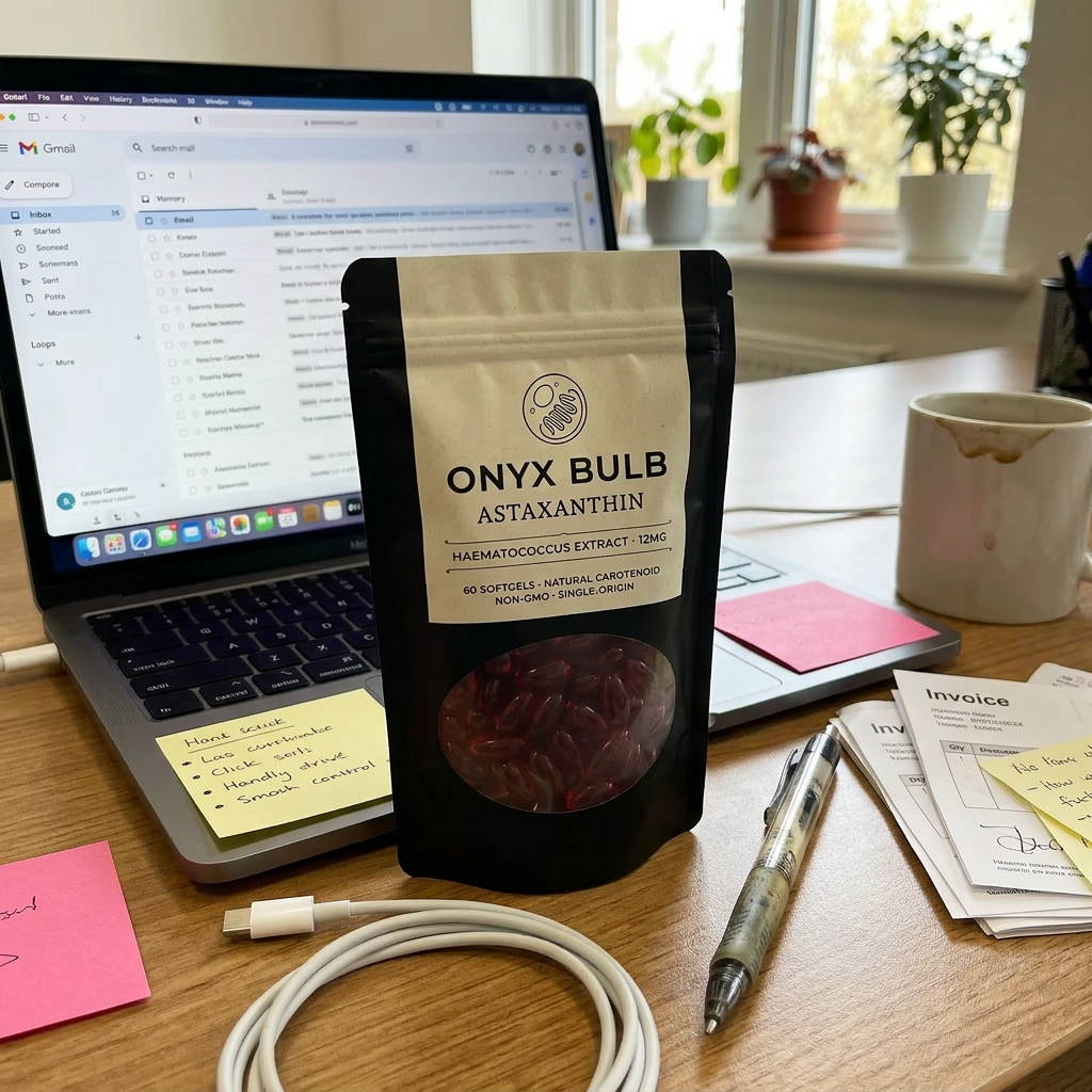 UGC pouch on work desk