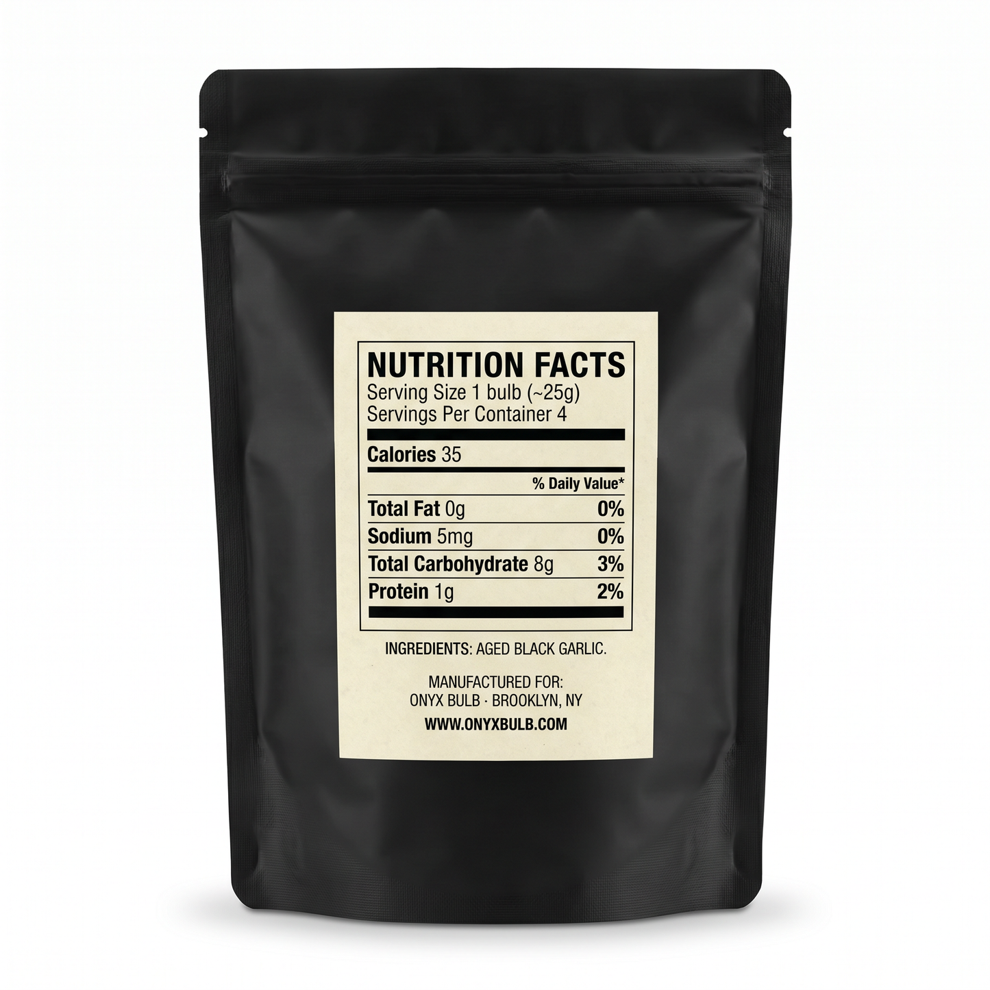 Whole Bulb — 4 Pack — nutrition facts label